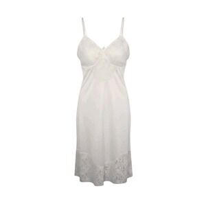 Vintage Henson White Full Slip XS 32 Nylon Lace Trim Lingerie Under Dress